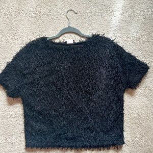 Textured black sparkle top